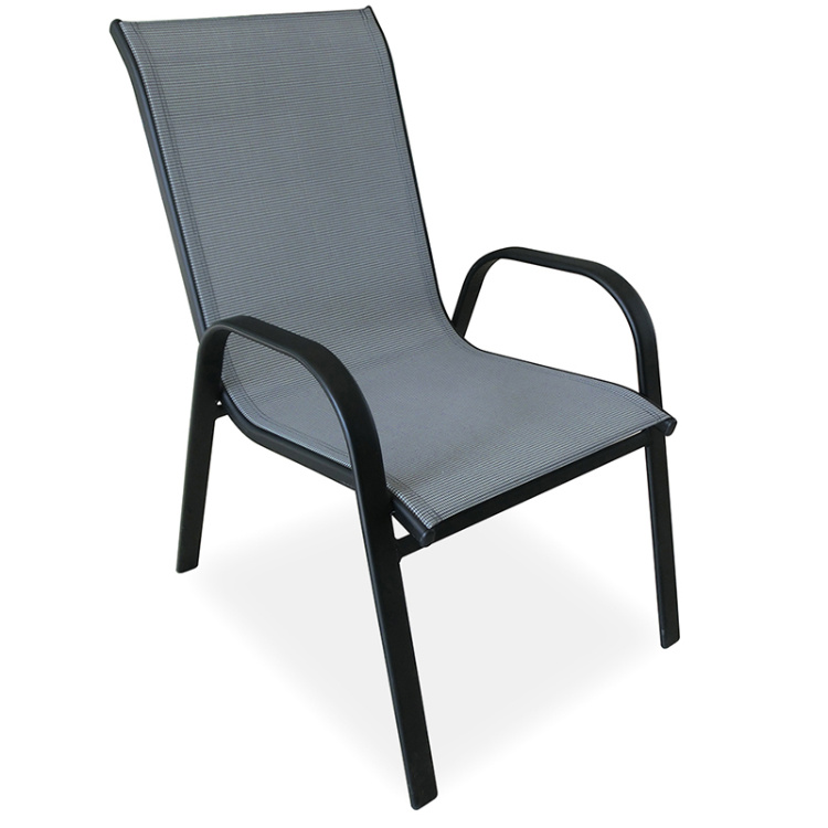 Garden Leisure Steel Fabric Chair Cheap Price Stackable Steel Tube Colorful Fabric Lounge Chairs