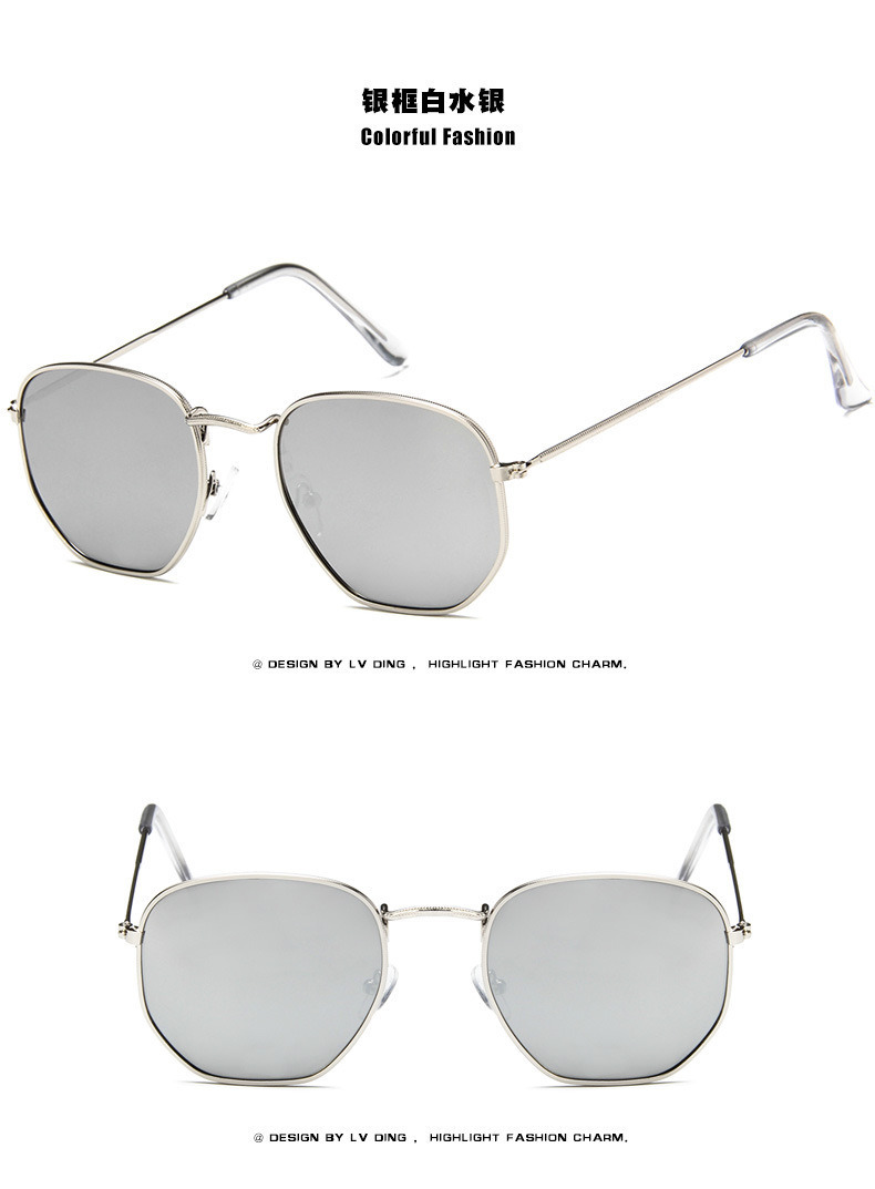 Metal Polygon Sunglasses Small Frame Ocean Sheet Sunglasses