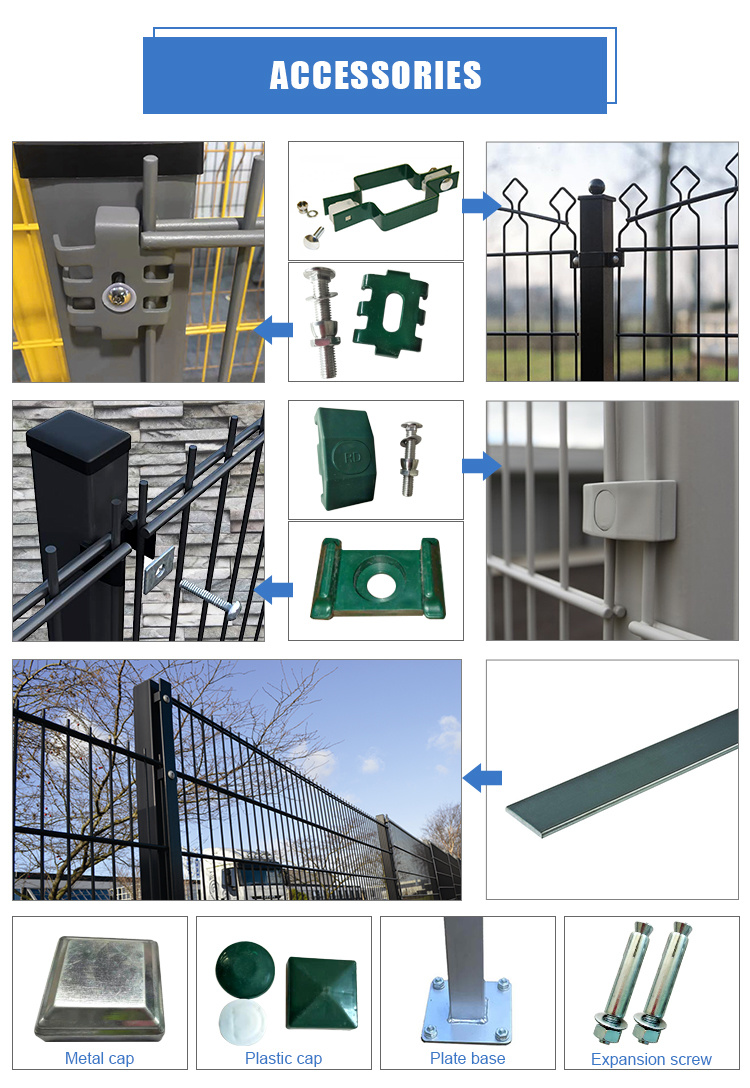 8/6/8 Double Wire Fence Anti Climb Welded Wire Mesh Fence
