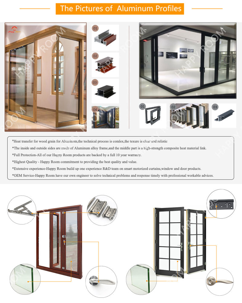 China Factorydouble Glazing Soundproof Aluminum Swing Bi-Folding Lifting Sliding Doors with Mosquito Nets