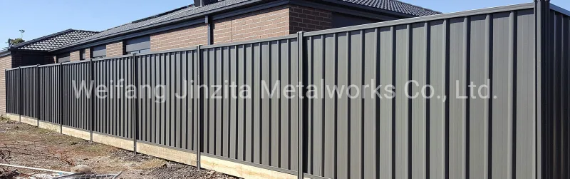 Colorbond Solid Hoarding Fence Corrugated Steel Fence Security Corrugated Fence
