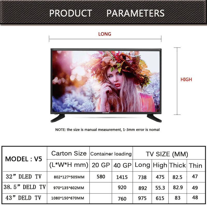 Slim Frame 50 Inch 55 Inch 65 Inch 70 Inch 75 Inch LED TV Smart Android 7.1 System WiFi Digital Television