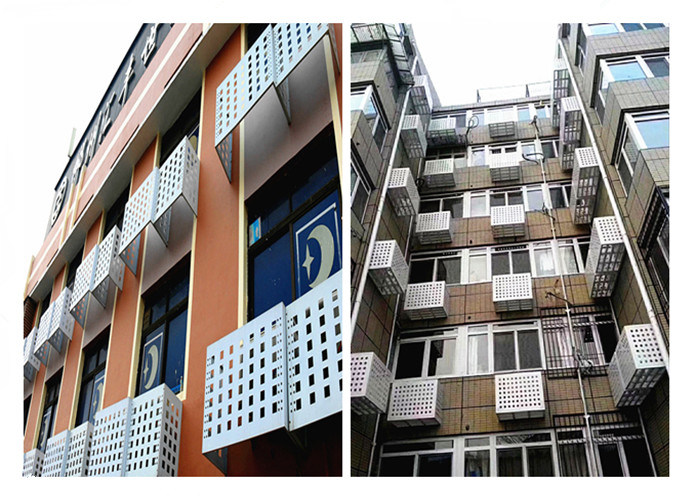 Exterior Aluminum Carved Cladding Air Conditioner Cover Panel with Perforated