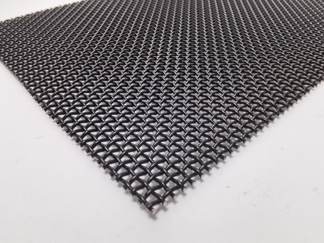 Without Deformation 0.8mm 0.9mm Black Epoxy Coated Security Metal Mesh for Window and Door