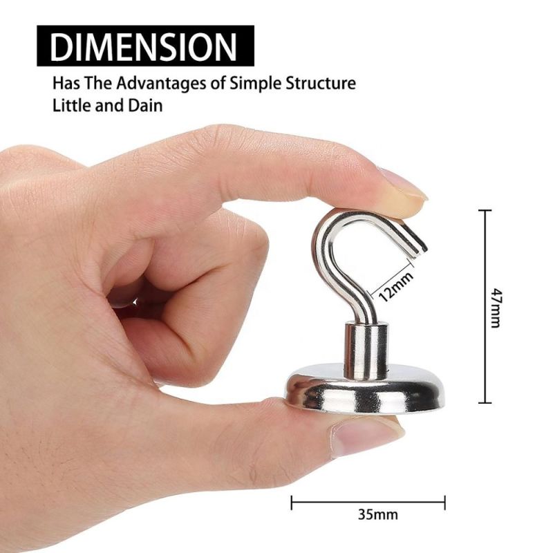 D20mm Deep 18kg Pull Force Flat Pot Magnet with Threaded with Nickel Plated