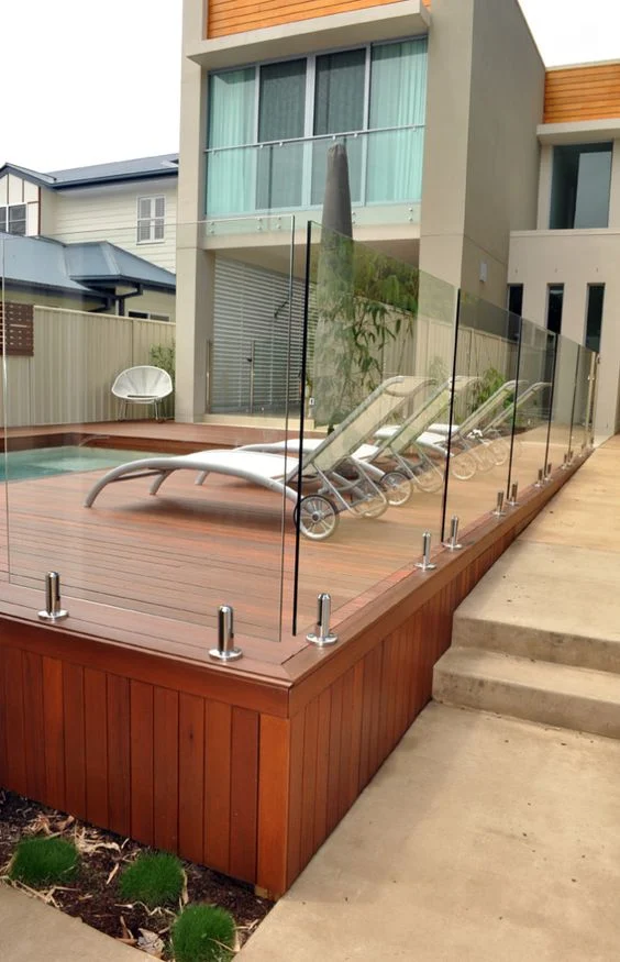 Stainless Steel Spigot Glass Railing for Exterior Terrace or Balcony Fence