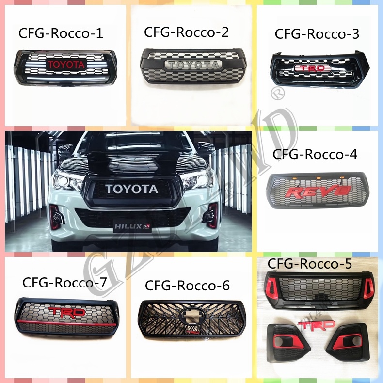 Front Grille with LED for Toyota Hilux Vigo Champ Grille Mesh
