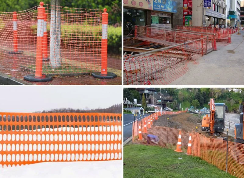 Orange Black Plastic Barrier Fencing Construction Safety Mesh