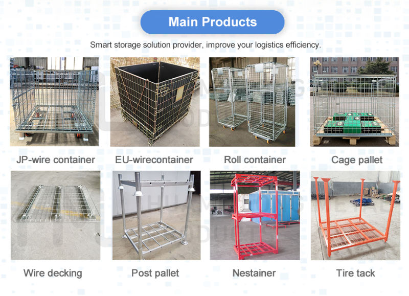 High Quality Galvanized Transport Stackable Metal Wire Mesh Pallet Cage