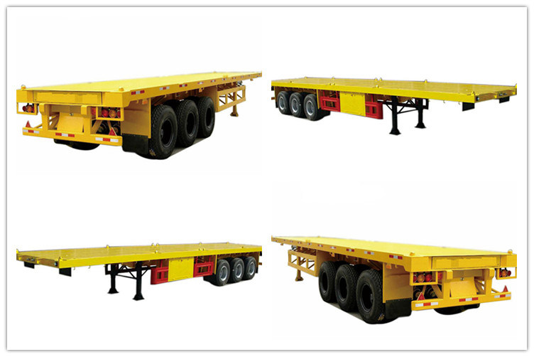 New Container Truck Trailer 3axles Trailer 50tons Flatbed Semi Trailer