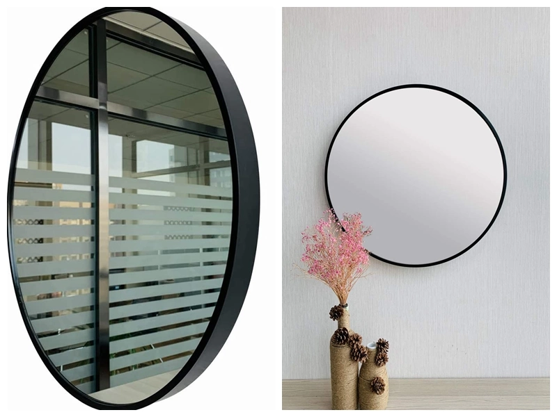 Round Wall Mirror Metal Frame Vanity Hanging Decorative Mirror for Entryway/Living Mirror/Bathroom