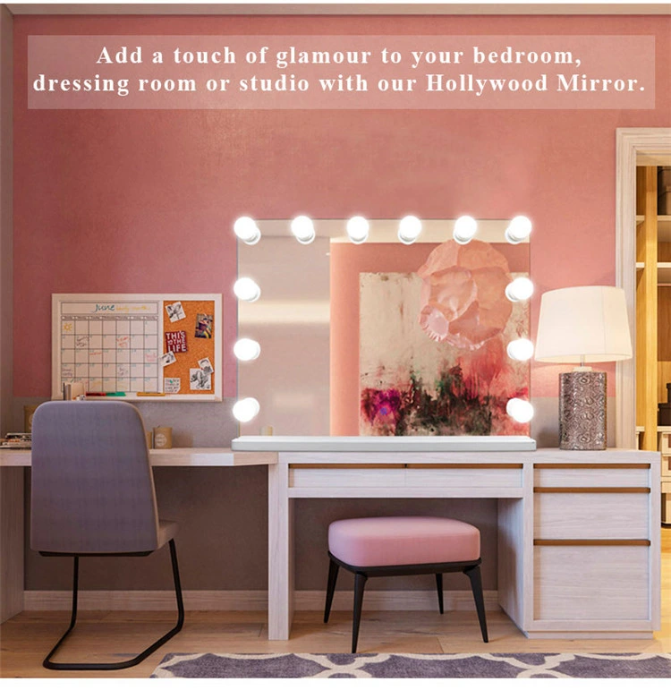 Hollywood Framed Large Full Length Floor Vanity Mirror with Lights
