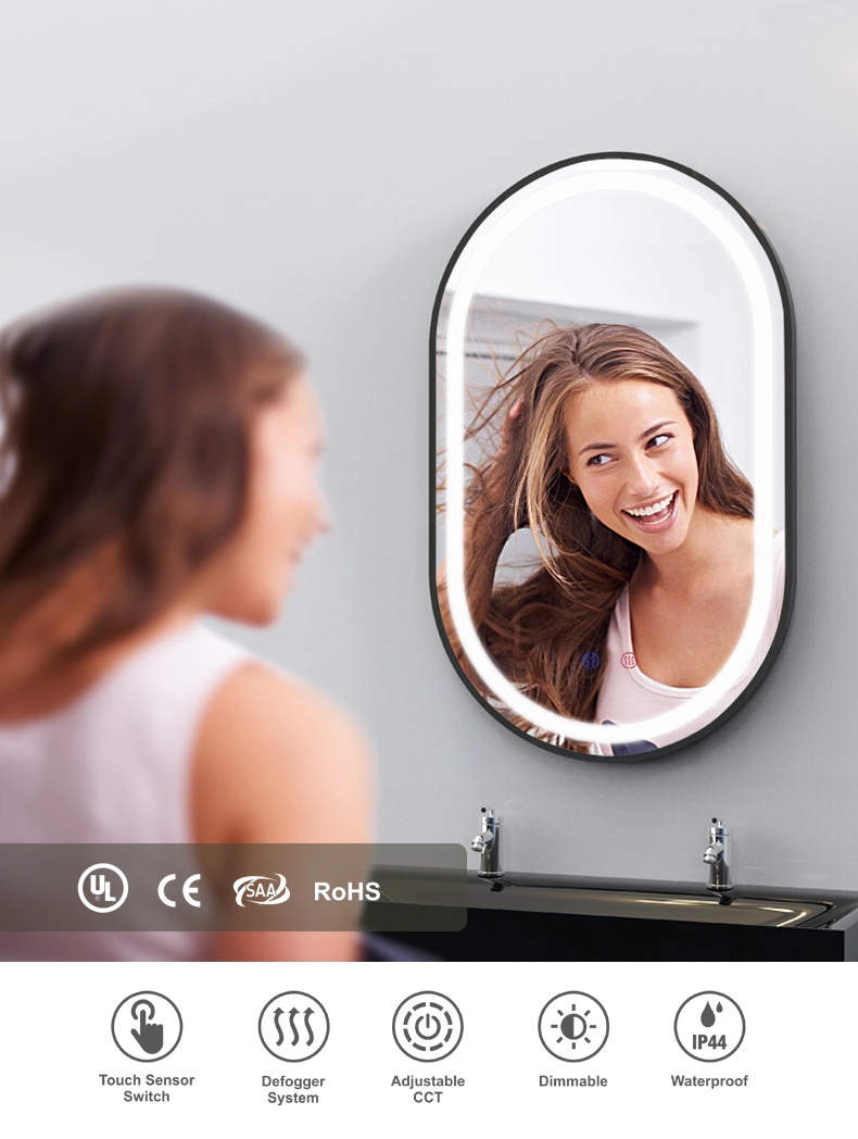 High-End Home Decoration Bathroom Mirror Framed Fitting Mirror for Bathroom