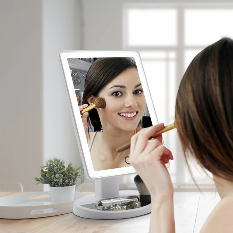 Home Products Silver Painting Luxury Hot Selling Desktop Makeup LED Mirror for Home Daily