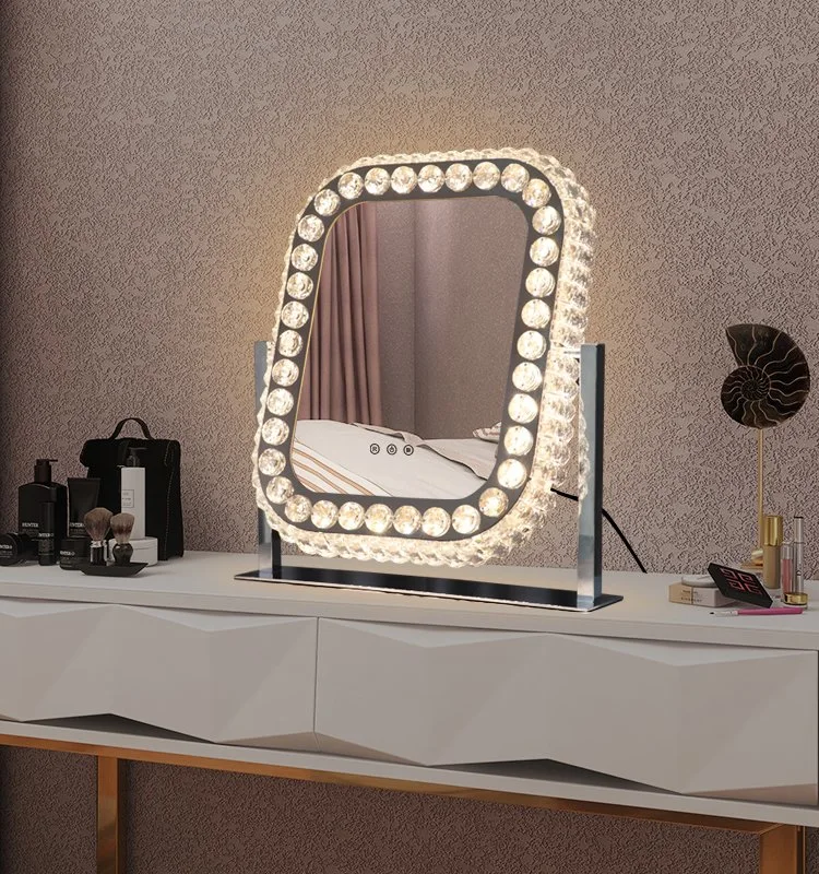 Home Decor LED Makeup Mirror Crystal Hollywood Vanity Mirror for Daily Use