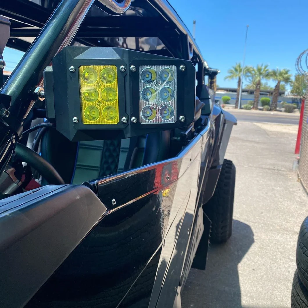 Rear View Side Mirrors LED Spot Lights for Rzr ATV UTV 4WD