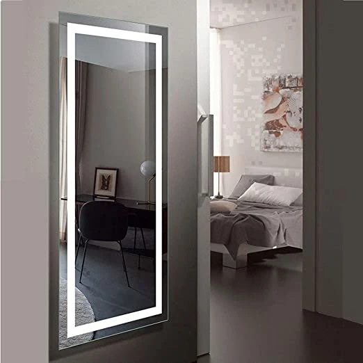 Lighted Full Length Mirror with Three Color Light Option