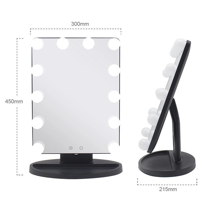 Beauty Salon LED Vanity Mirror with 12PCS Touch Dimmer Bulbs for Makeup Dressing Table