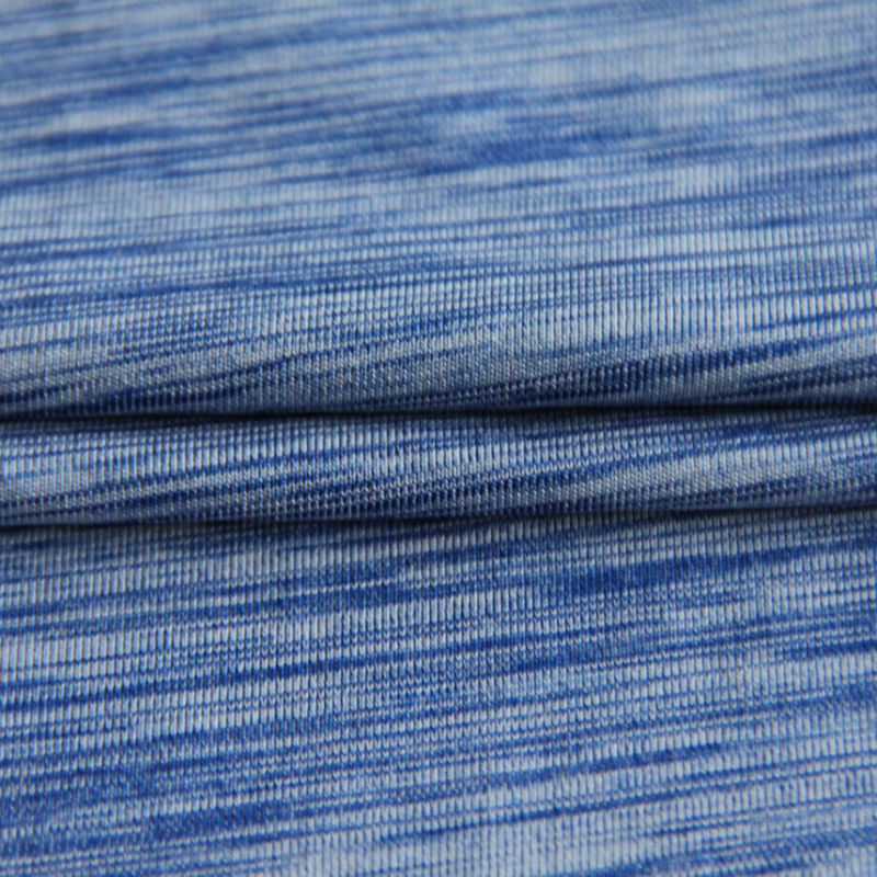 91.5%Polyester 8.5%Polyester Cationic Melange Lt Blue Jersey Fabric for Apparel/Sportswear/Swimming