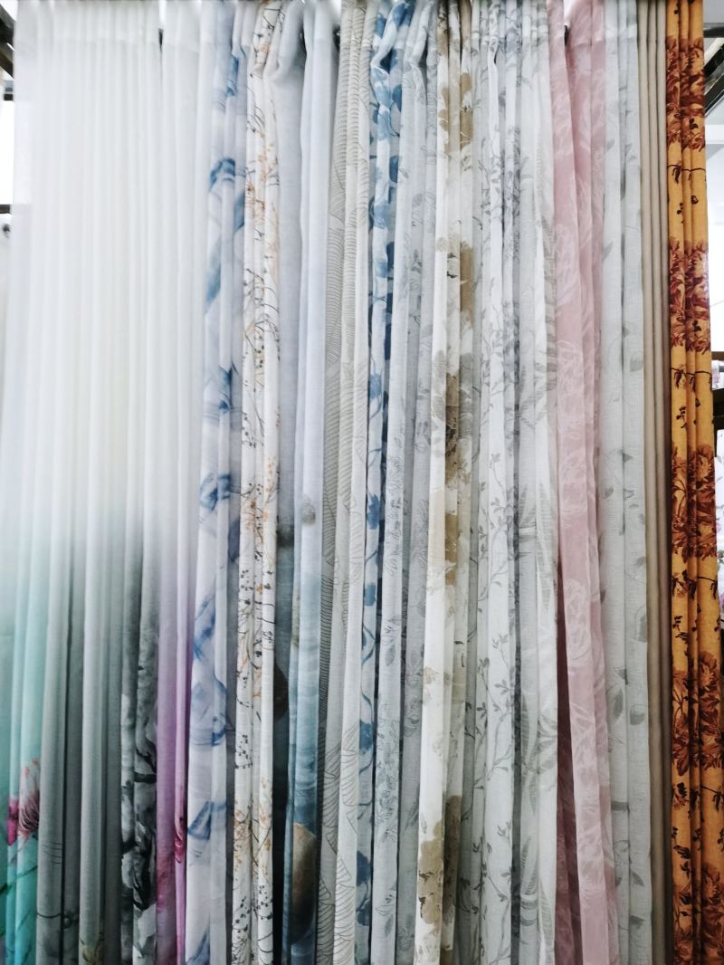 Linen Looks Curtain Fabric Printed Curtain