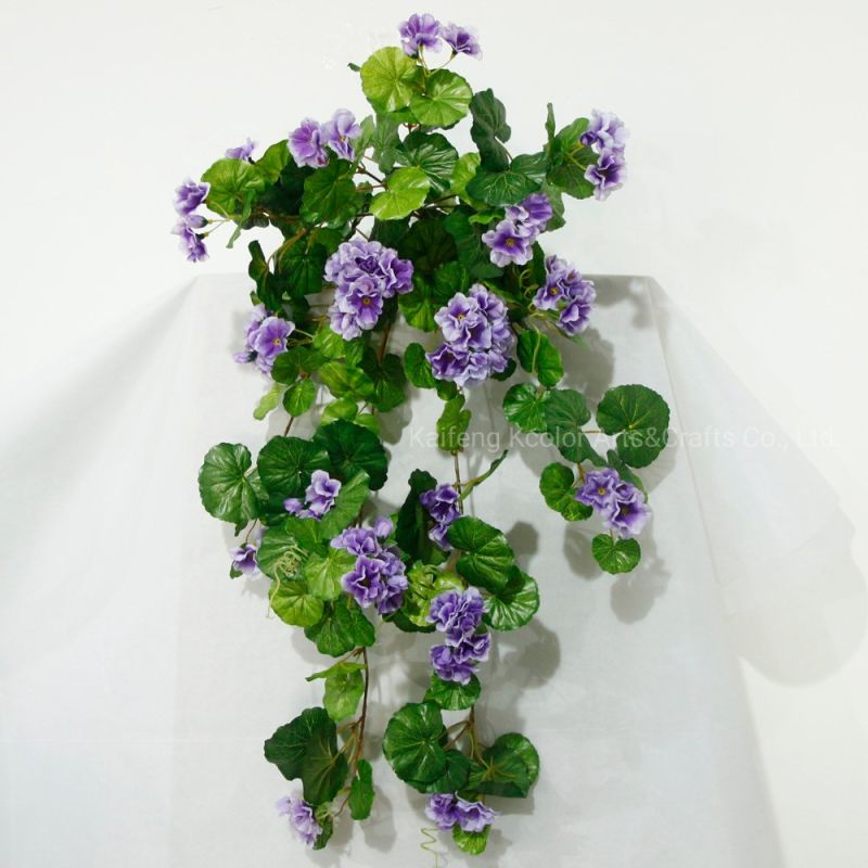 Wall Hanging Artificial Silk Geranium Cheap Wholesale Artificial Silk Flower for Home Decoration