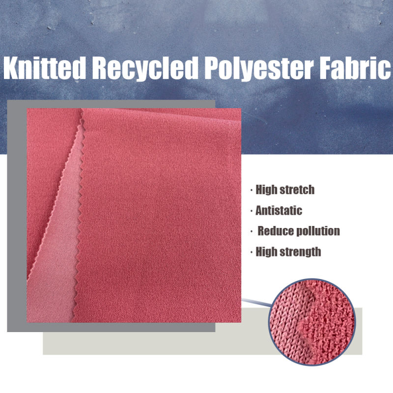 China Factory Plain Dyed Recycle Knitted Recycled Polyester Rayon Spandex Fabric Shirting Fabric Stock for Warm Garment Lining Fabric