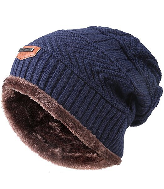 Men's Winter Knitting Skull Cap Wool Warm Beanie Hat