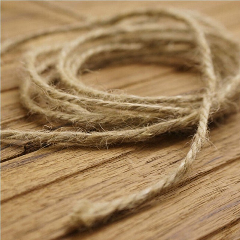 DIY Natural Color Hemp Rope Woven Hemp Rope Environmental Binding Gift Package Hemp Rope Woven Tag Rope