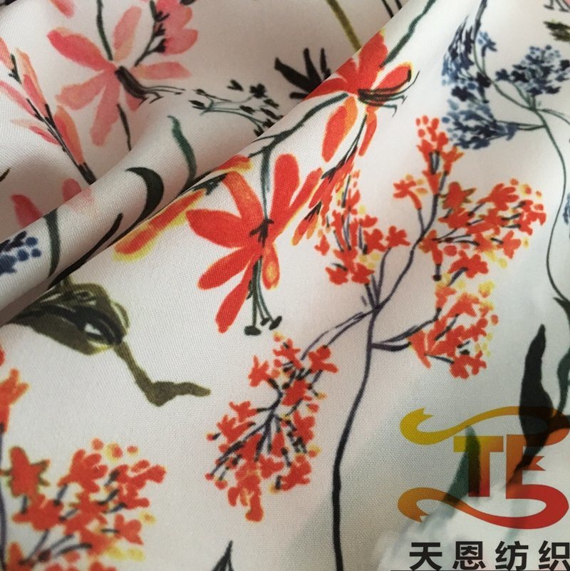 75D High Elastic Pongee Printed Polyester Fabric for Women Garments