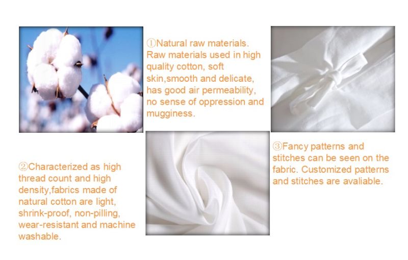 100% Cotton Plain Hotel Comforter Set Various Jacquard Pattern Bed Linen