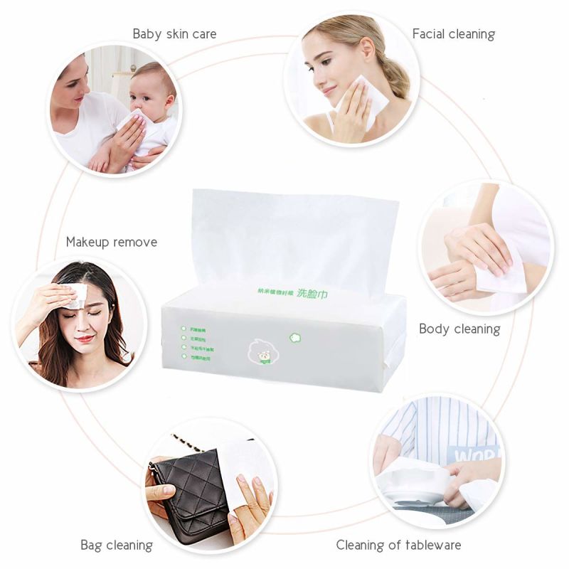 100%Viscose Spunlace Non-Woven Dry Fabric Baby Facial Tissue Wipes