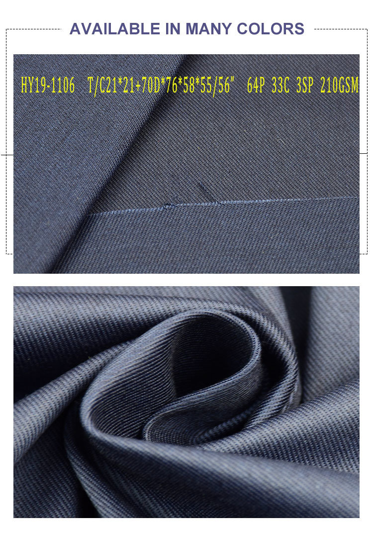Garment Fabric Polyester Cotton Spandex Fabric for Workwear/Pants/Clothing