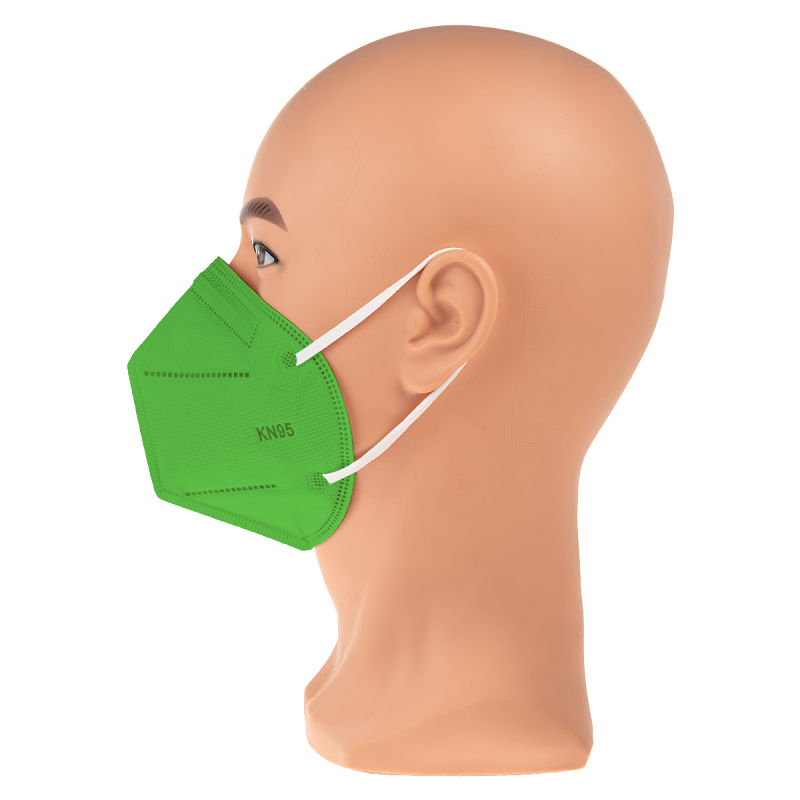 Green PPE En149 Protective Masks KN95 Nonwoven Fabric 5 Layer Protective
