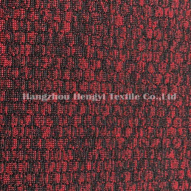 Red and Black Color 100% Polyester Mixed Fabrics