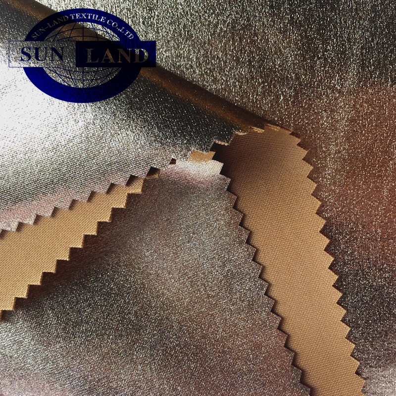Golden Gilding Polyester Lycra Spandex Interlock Double Air Layer Scuba Knit Fabric