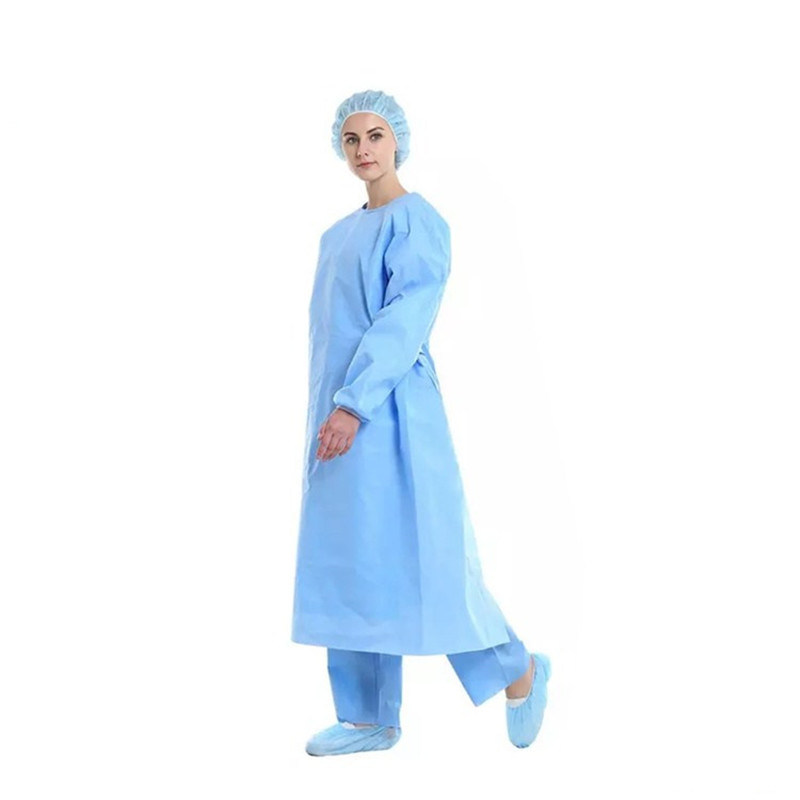 Disposable Dark Blue Nonwoven Surgical Gown/SMS Nonwoven Protective Coverall Suit