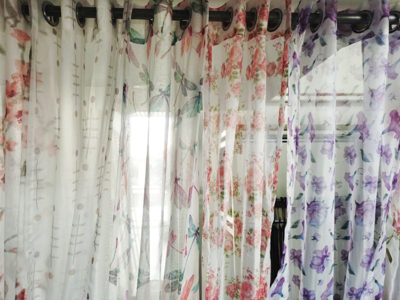 Home Textile Linen Looks Curtain Fabric Printed Curtain