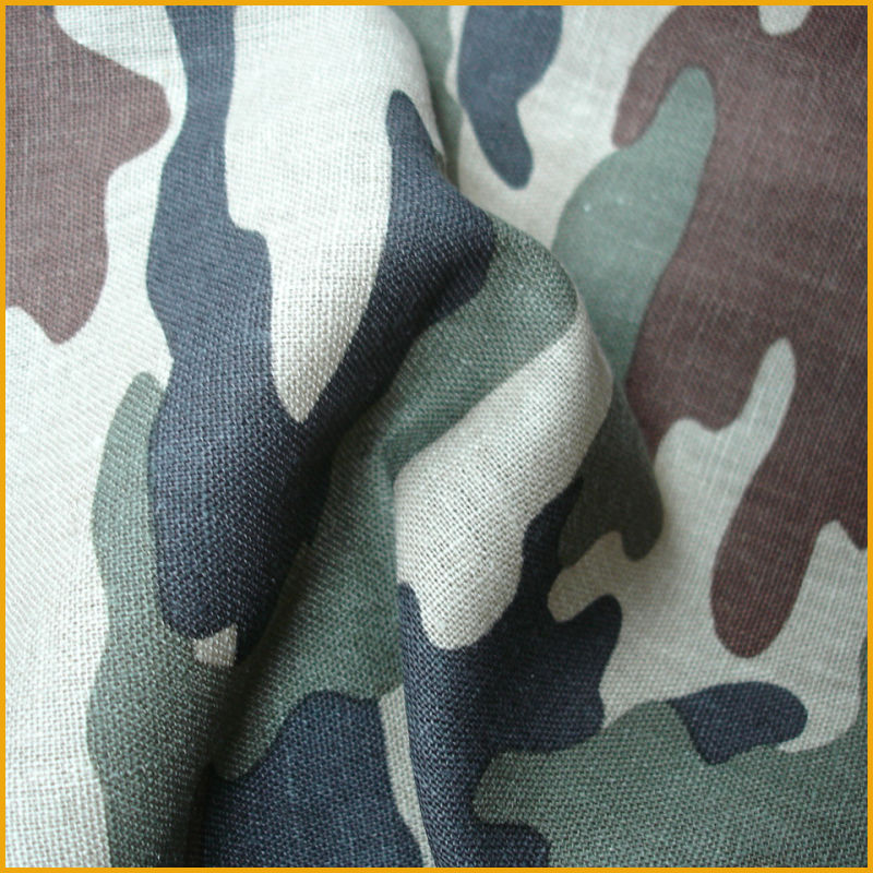 Blended Linen/Rayon Camel Flash Active Printing Fabric
