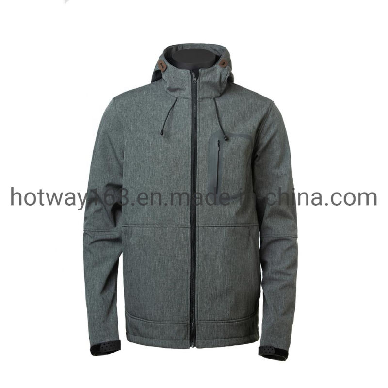 Factory Wholesale Woven Melange Soft-Shell Winter Jacket for Men