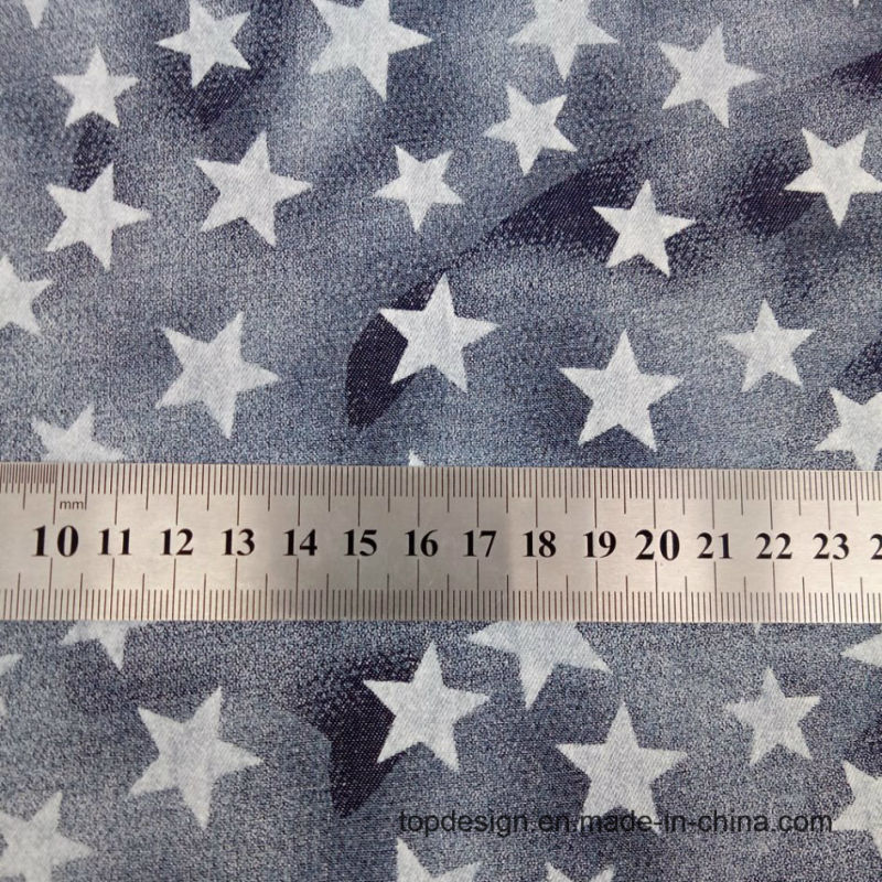 Star Cotton Printed Denim Fabric for Shirt