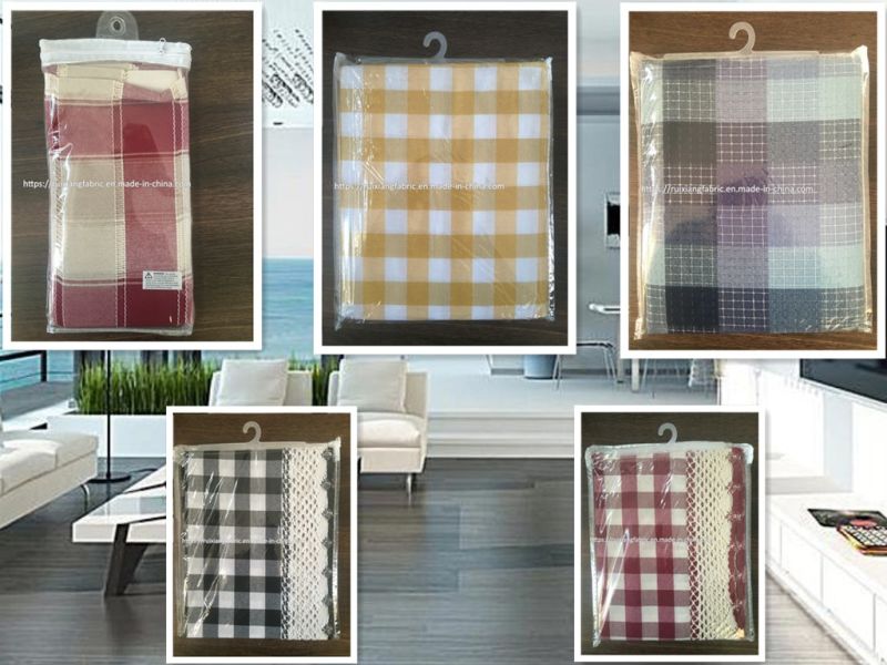 Fashion Polyester/Cotton Stripe Linen Curtain Fabric Made Curtain, Window Curtain