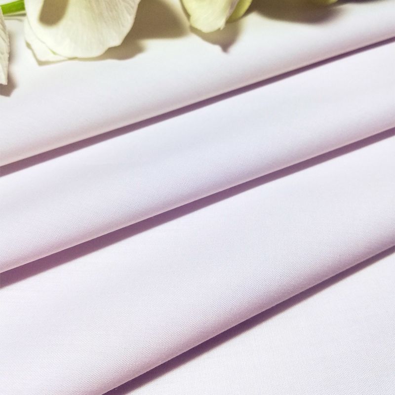 CVC 105GSM Shirting Fabric 55%Cotton45%Polyester White Poplin Fabric