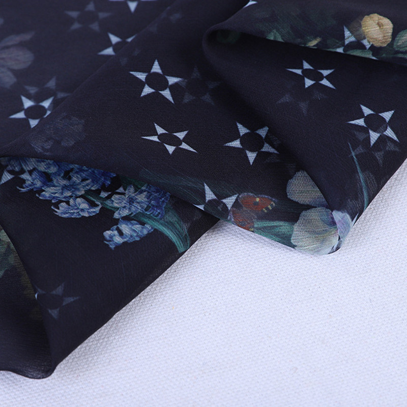 Imitated Silk Crepe with Printing Fabric for Shirt