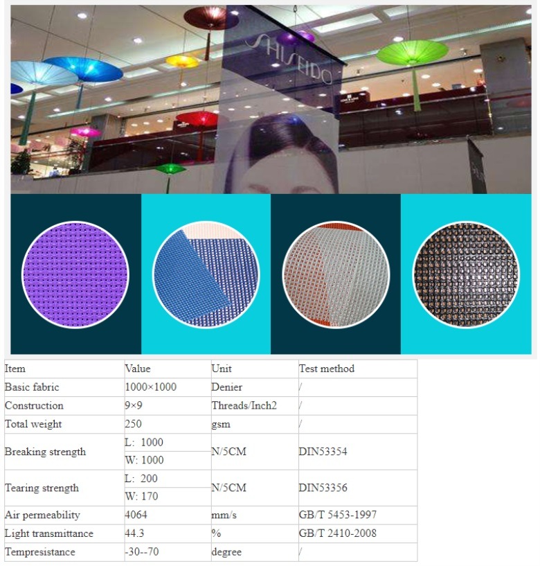 PVC Dipped Mesh Coated Mesh Fabric Coated Polyester Fabric