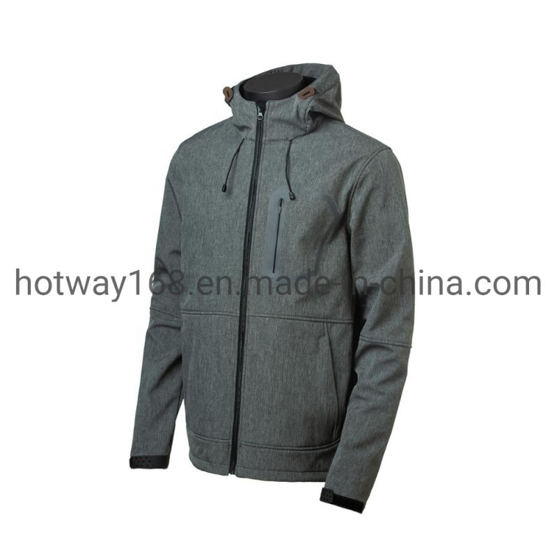 Factory Wholesale Woven Melange Soft-Shell Winter Jacket for Men