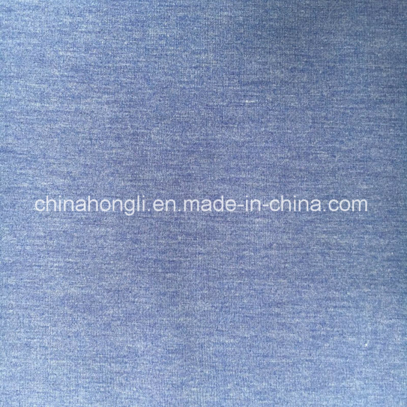 Single Jersey Polyester/Rayon/Spandex 57/35/8, 220GSM, Melange Knit Fabric for T-Shirt