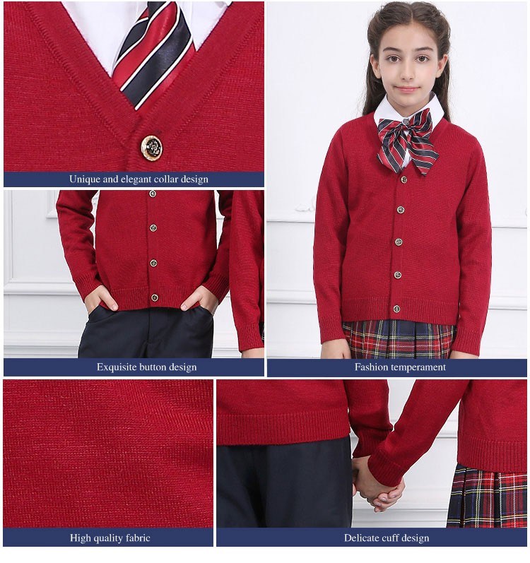 V-Neck Uniform Pullover Sweater/School Uniform Knitted Cardigan Sweater