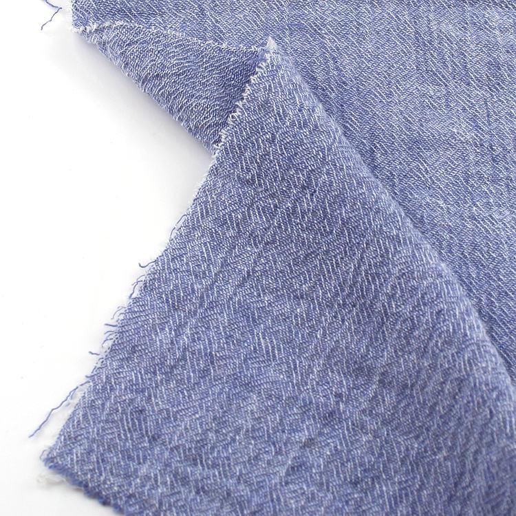 Yarn Dyed Crepe Linen Cotton Fabric for Dress