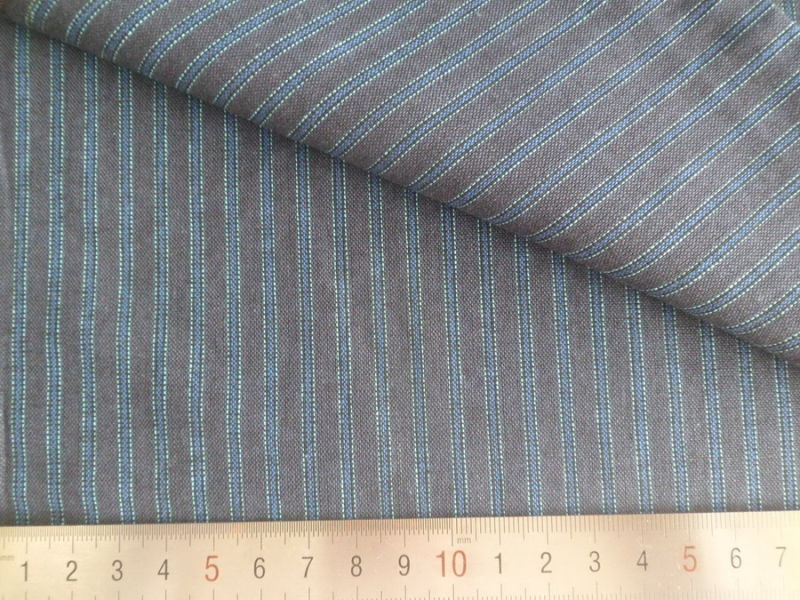 Blue/Charcoal Stripes 125GSM 100% Cotton Yarn Dyed Fabric