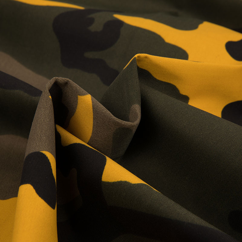 Yellow Camouflage Polyester Cotton Twill Military Fabric